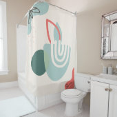 抽象芸術禅イン赤テーマNo2シャワーカーテン シャワーカーテン (インサイチュ)