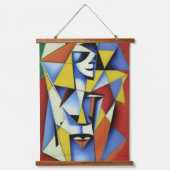 抽象芸術禅キュービスト木材トップウォールタペストリー 吊り下げ型タペストリー (正面2)