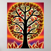 抽象芸術秋の収穫木 ポスター (正面)