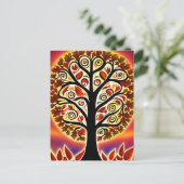 抽象芸術秋の収穫木 ポストカード (スタンド正面)