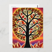 抽象芸術秋の収穫木 ポストカード (正面/裏面)