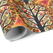 抽象芸術秋の収穫木 ラッピングペーパー (ロールコーナー)