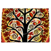 抽象芸術秋の収穫木 ラージペーパーバッグ (正面)