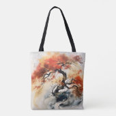 抽象芸術秋の木のインク絵を描ズ トートバッグ (裏面)