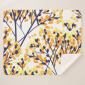 抽象芸術秋の木のパタモダンーン シェルパブランケット (正面(横))