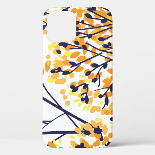 抽象芸術秋の木のパタモダンーン Case-Mate iPhoneケース (裏面)