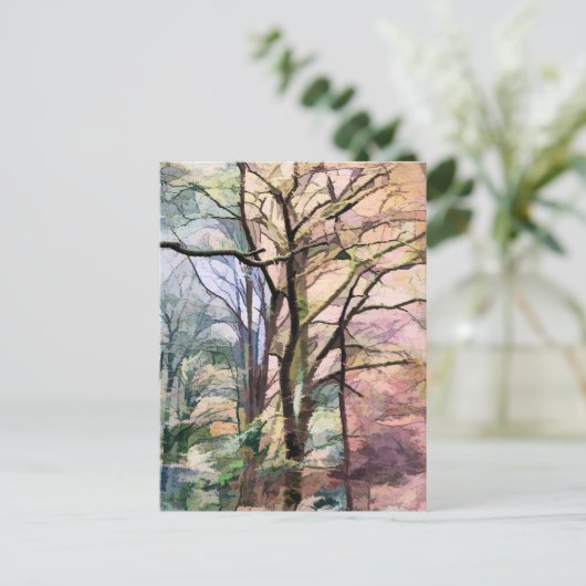 抽象芸術秋の木 ポストカード (スタンド正面)