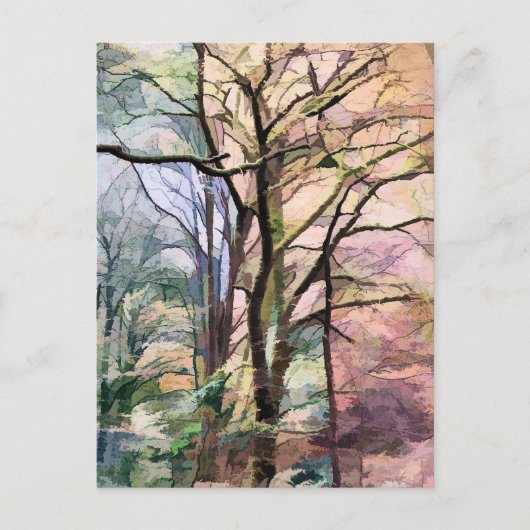 抽象芸術秋の木 ポストカード (正面)