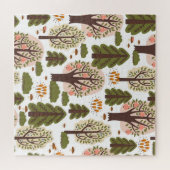 抽象芸術秋の森のシームレスなパターン ジグソーパズル (横)