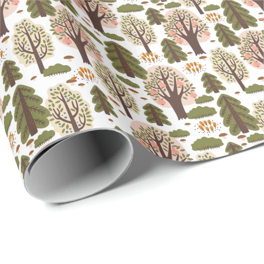 抽象芸術秋の森のシームレスなパターン ラッピングペーパー (ロールコーナー)