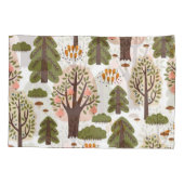 抽象芸術秋の森のシームレスなパターン 枕カバー (裏面)