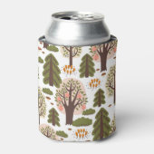 抽象芸術秋の森のシームレスなパターン 缶クーラー (缶正面)
