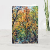 抽象芸術秋シーズンツリーズアートノートカード カード (正面)