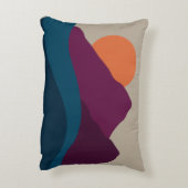 抽象芸術秋秋の山の風景サンセット アクセントクッション (裏面(縦))