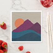 抽象芸術秋秋の山の風景サンセット スタンダードランチョンナプキン (インサイチュ)