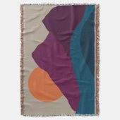 抽象芸術秋秋の山の風景サンセット スローブランケット (正面縦)