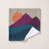 抽象芸術秋秋の山の風景サンセット バスタオルセット (ウォッシュタオル)