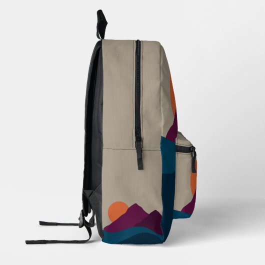 抽象芸術秋秋の山の風景サンセット プリントバックパック (左)