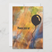 抽象芸術秋色気球バースデーパーティー 招待状 (裏面)