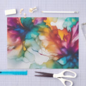 抽象芸術移動鮮やかアルコールインク 薄葉紙 (クラフト)