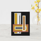 抽象芸術積み上げ長方形ノートカード カード (黄色い花)