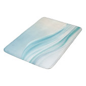 抽象芸術穏やかな海波と滑らかな青 バスマット (アングル)