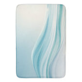 抽象芸術穏やかな海波と滑らかな青 バスマット (正面縦)