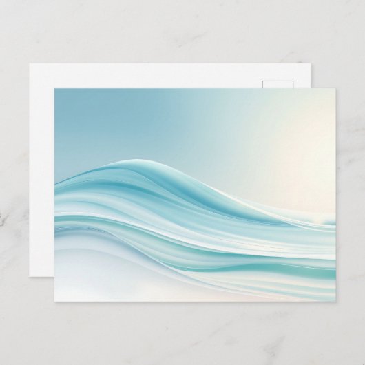 抽象芸術穏やかな海波と滑らかな青 ポストカード (正面/裏面)