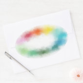 抽象芸術空白のカスタムモダンカラフルテンプレート 楕円形シール (封筒)