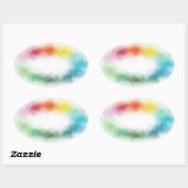 抽象芸術空白のカスタムモダンカラフルテンプレート 楕円形シール (シート)