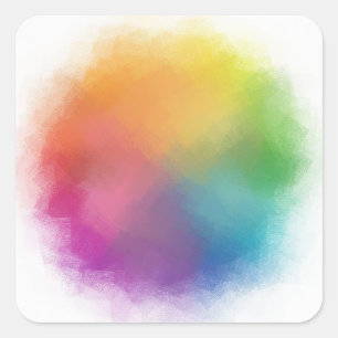 抽象芸術空白のカラフルテンプレートブルーパープルグリーン スクエアシール