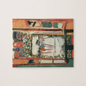 抽象芸術窓とワイングラス ジグソーパズル (横)