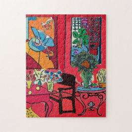 抽象芸術窓、バラ付き花瓶 ジグソーパズル