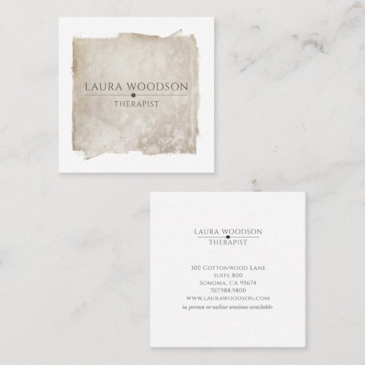 抽象芸術筆のストロークセラピスト名刺 スクエア名刺 (正面/裏面)