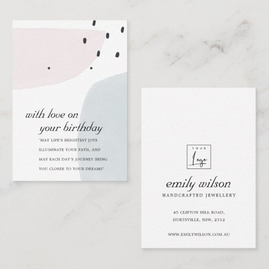 抽象芸術筆の筆跡の友達のイヤリングディスプレイカード プレイスカード (正面/裏面)