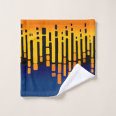 抽象芸術範囲、青、黄、黒 バスタオルセット (ウォッシュタオル)