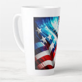 抽象芸術米国国旗のラテマグカップ カフェラテマグ (左アングル)