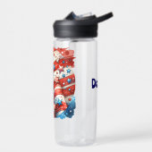 抽象芸術米国国旗の赤、白、青 ウォーターボトル (左面)