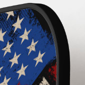 抽象芸術米国国旗、カスタム文字名 ピックルボールラケット (左詳細)