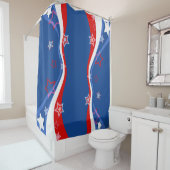 抽象芸術米国国旗 シャワーカーテン (インサイチュ)