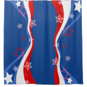 抽象芸術米国国旗 シャワーカーテン (正面)