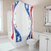 抽象芸術米国国旗 シャワーカーテン (インサイチュ)