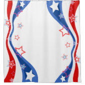 抽象芸術米国国旗 シャワーカーテン (正面)