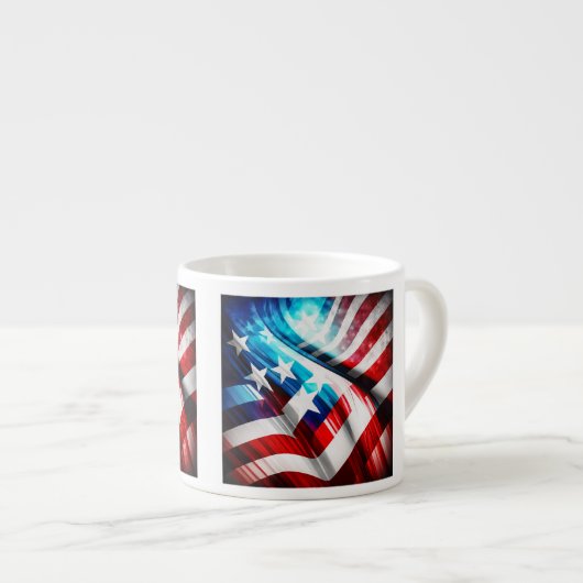 抽象芸術米国国旗Espresso Mug エスプレッソカップ (正面右)
