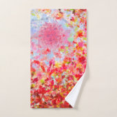 -抽象芸術紅葉と空 バスタオルセット (ハンドタオル)