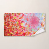 -抽象芸術紅葉と空 バスタオルセット (ハンドタオル)