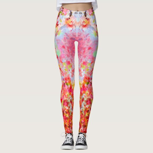 抽象芸術紅葉と空 レギンス (正面)