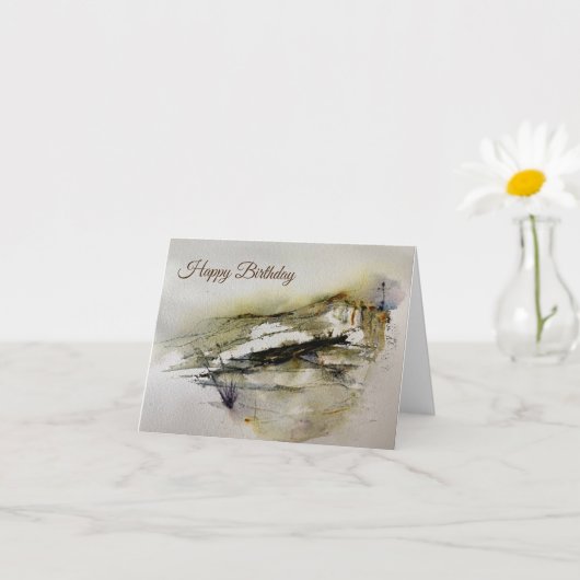 抽象芸術紅葉の風景誕生日 カード (小さな植物)