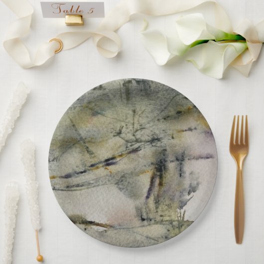 抽象芸術紅葉の風景2 ペーパープレート (ウェディング)