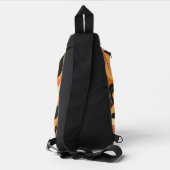 抽象芸術紅葉オレンジブラウンイエローグリーン スリングバッグ (裏面)